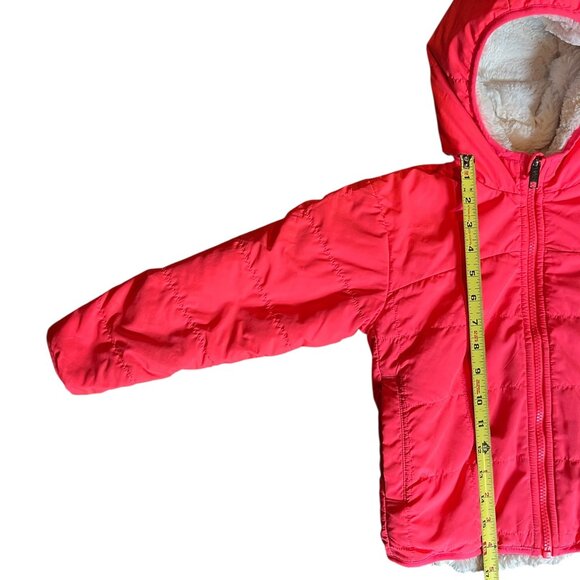 🌸 North Face Reversible Mossbud Swirl Jacket Pink Girls 6-8 Fuzzy Fleece - Picture 6 of 7